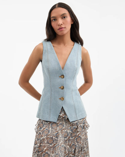 Avalina Denim Vest in Blue Mirage