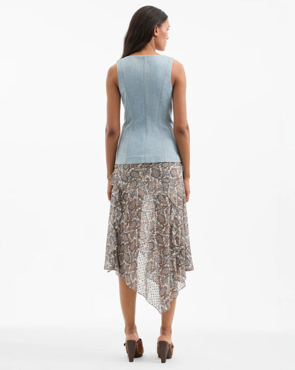 Avalina Denim Vest in Blue Mirage