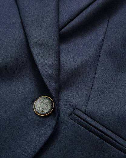 Rickie Cropped Dickey Jacket in Navy