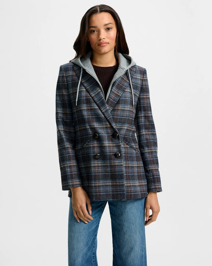Oria Plaid Dickey Jacket in Blue Multi