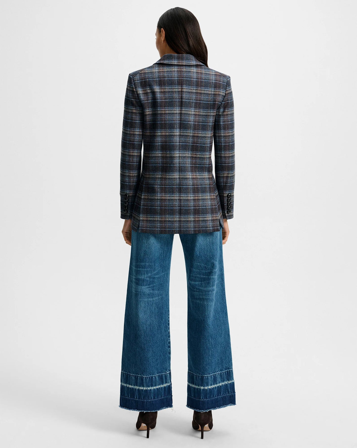 Oria Plaid Dickey Jacket in Blue Multi
