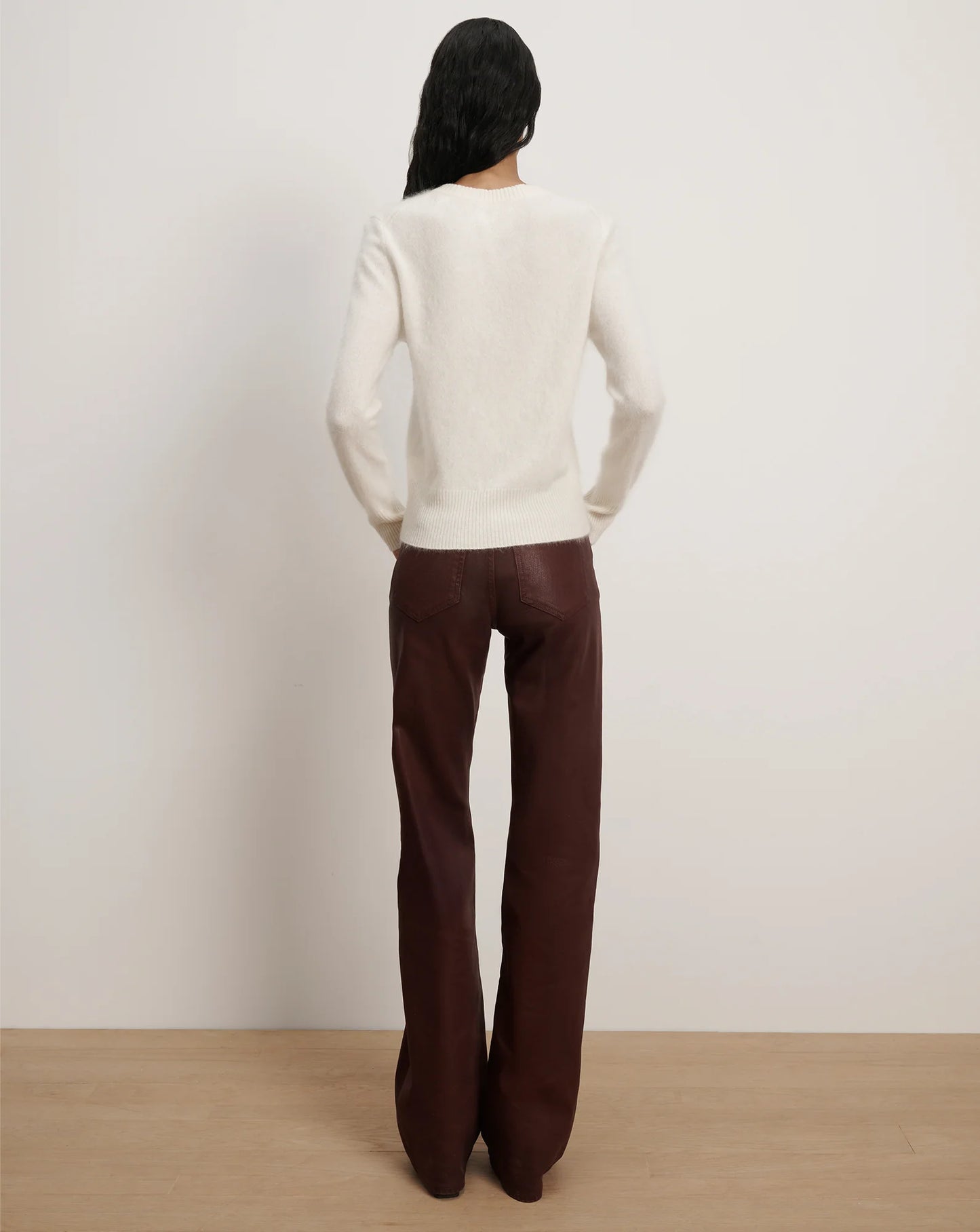 Pippen Brushed Cashmere Pullover in Ivory