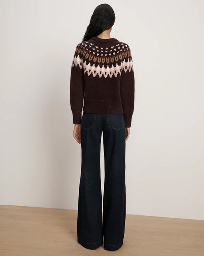 Anne Fair Isle Sweater in Raisin Multi
