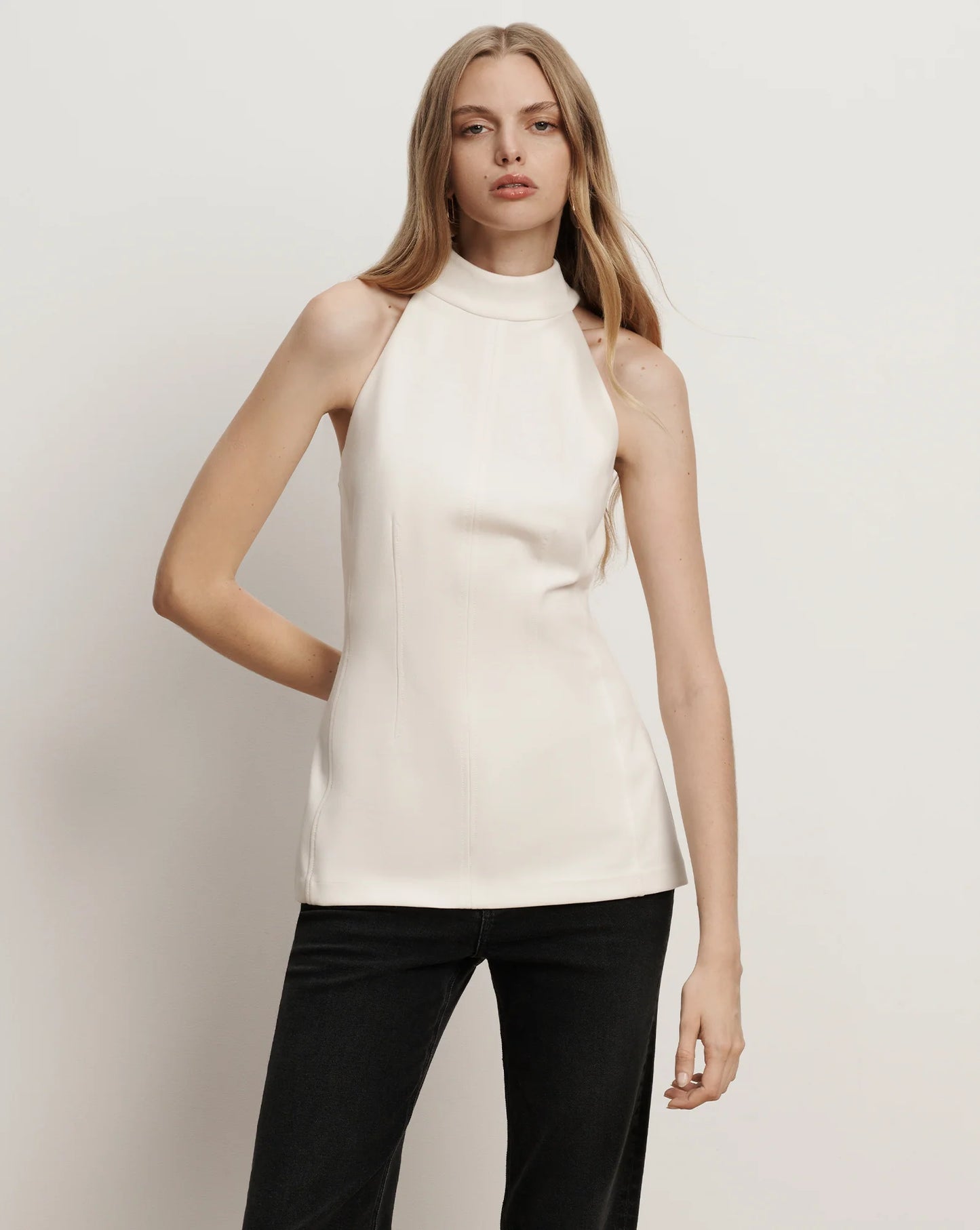 Johanne Halter Top in Dove White