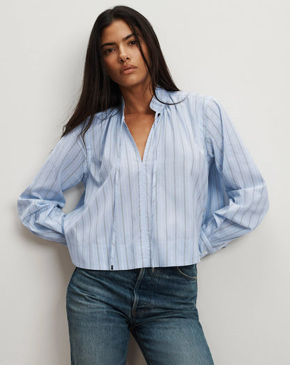 Kaits Striped Blouse in Ice Blue Multi