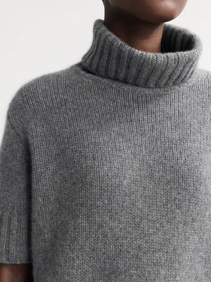 Short Sleeve Turtleneck in Grey