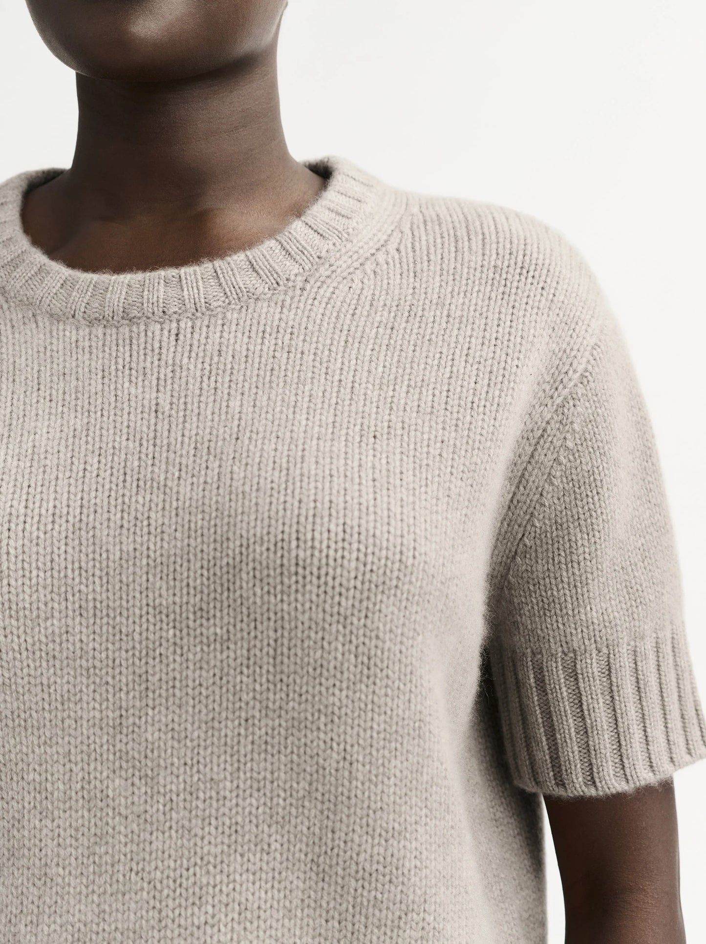 Chunky Short Sleeve in Greige