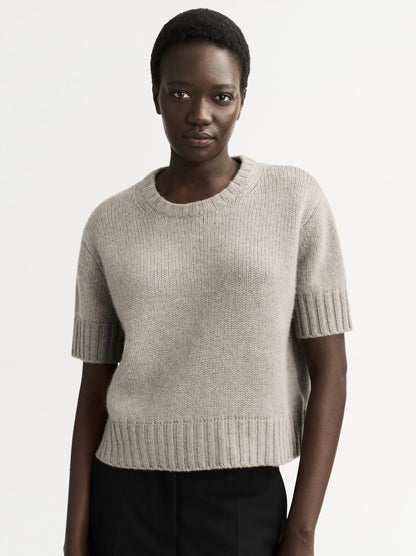 Chunky Short Sleeve in Greige