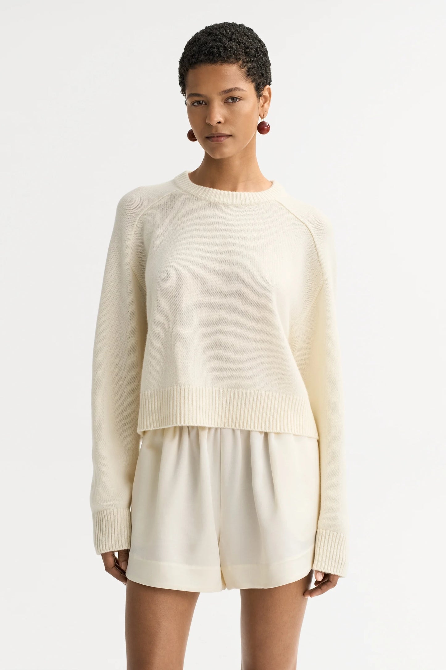 Cashmere Top in Feather White