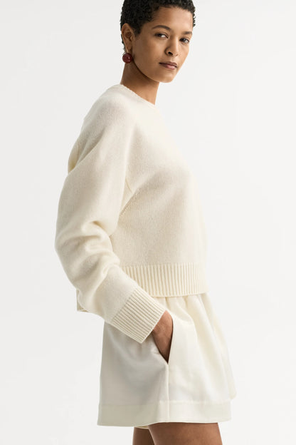 Cashmere Top in Feather White