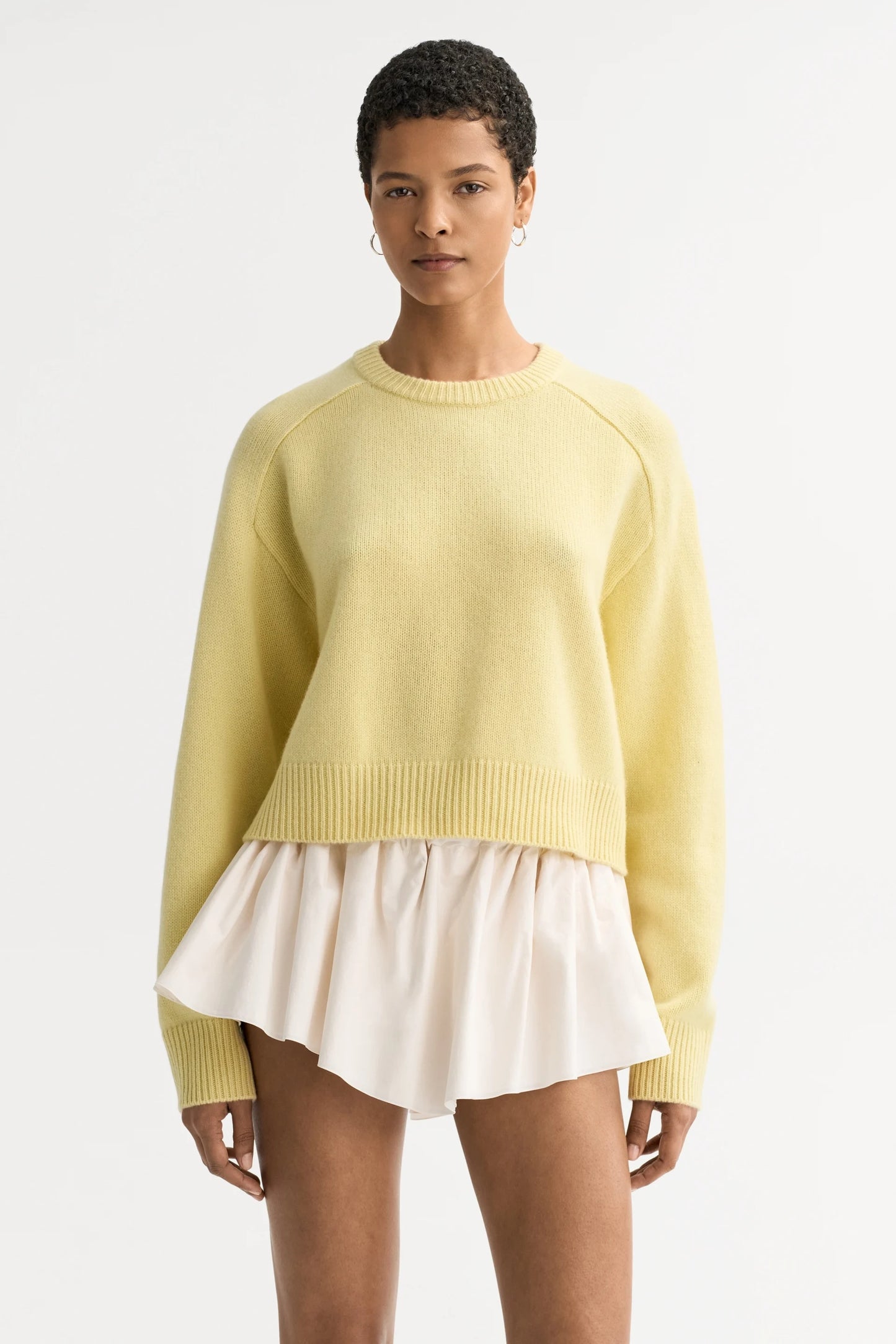 Cashmere Top in Honeydew Yellow