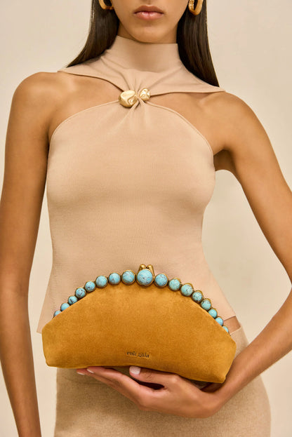 Una Clutch in Toasted Caramel