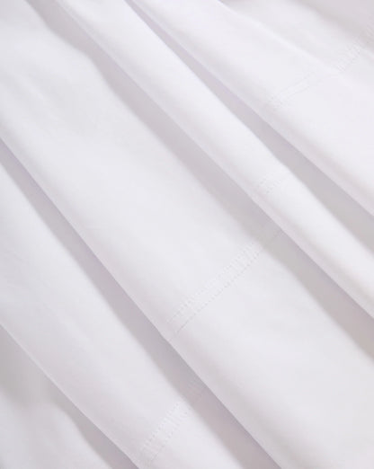 Lisette Cotton Poplin Midi Dress in White