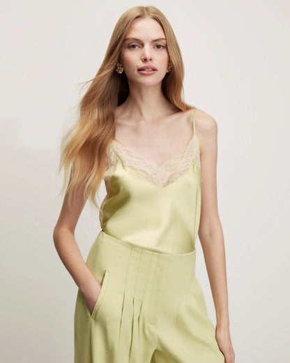 Johanan Stretch-Silk Camisole in Pistachio