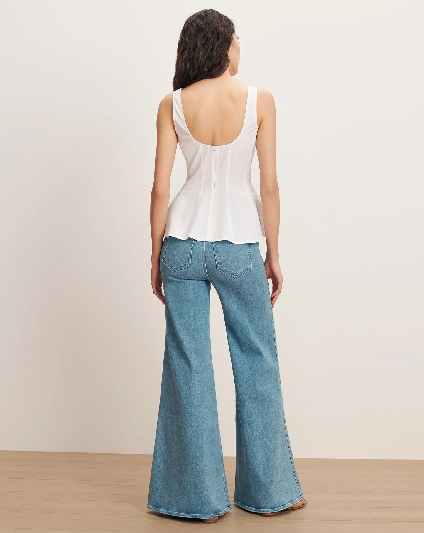 Charlie Peplum Top in White