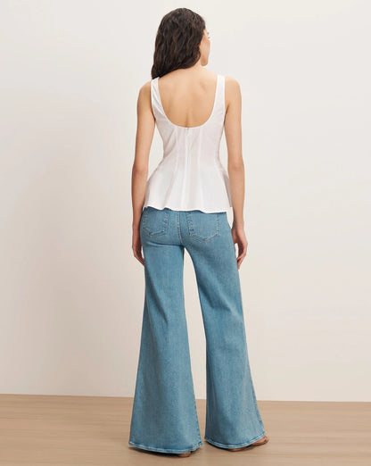 Charlie Peplum Top in White