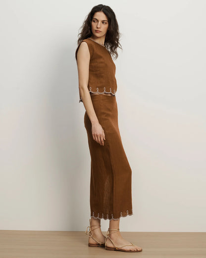 Malou Linen Midi Skirt