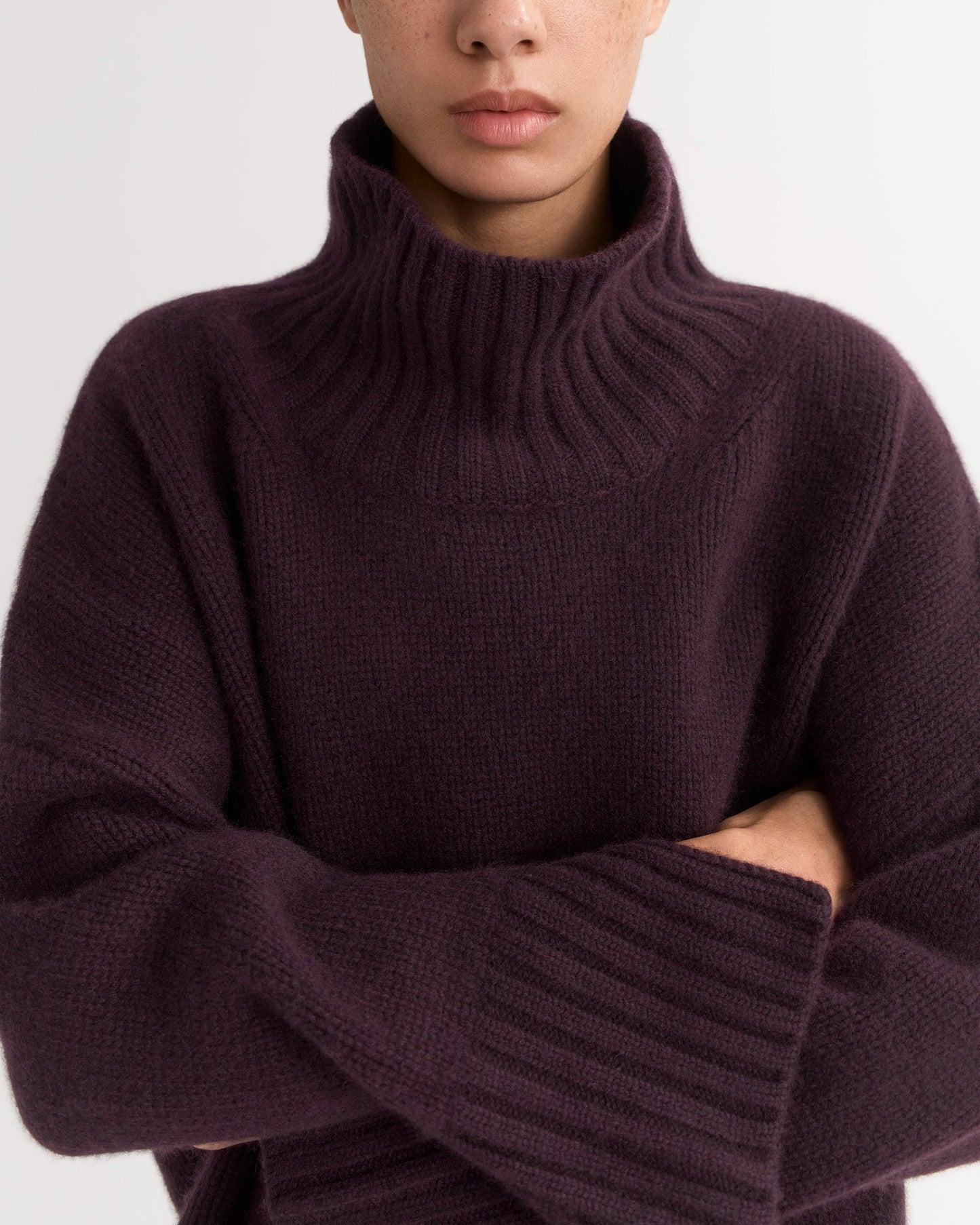 Girlfriend Turtleneck in Midnight Plum