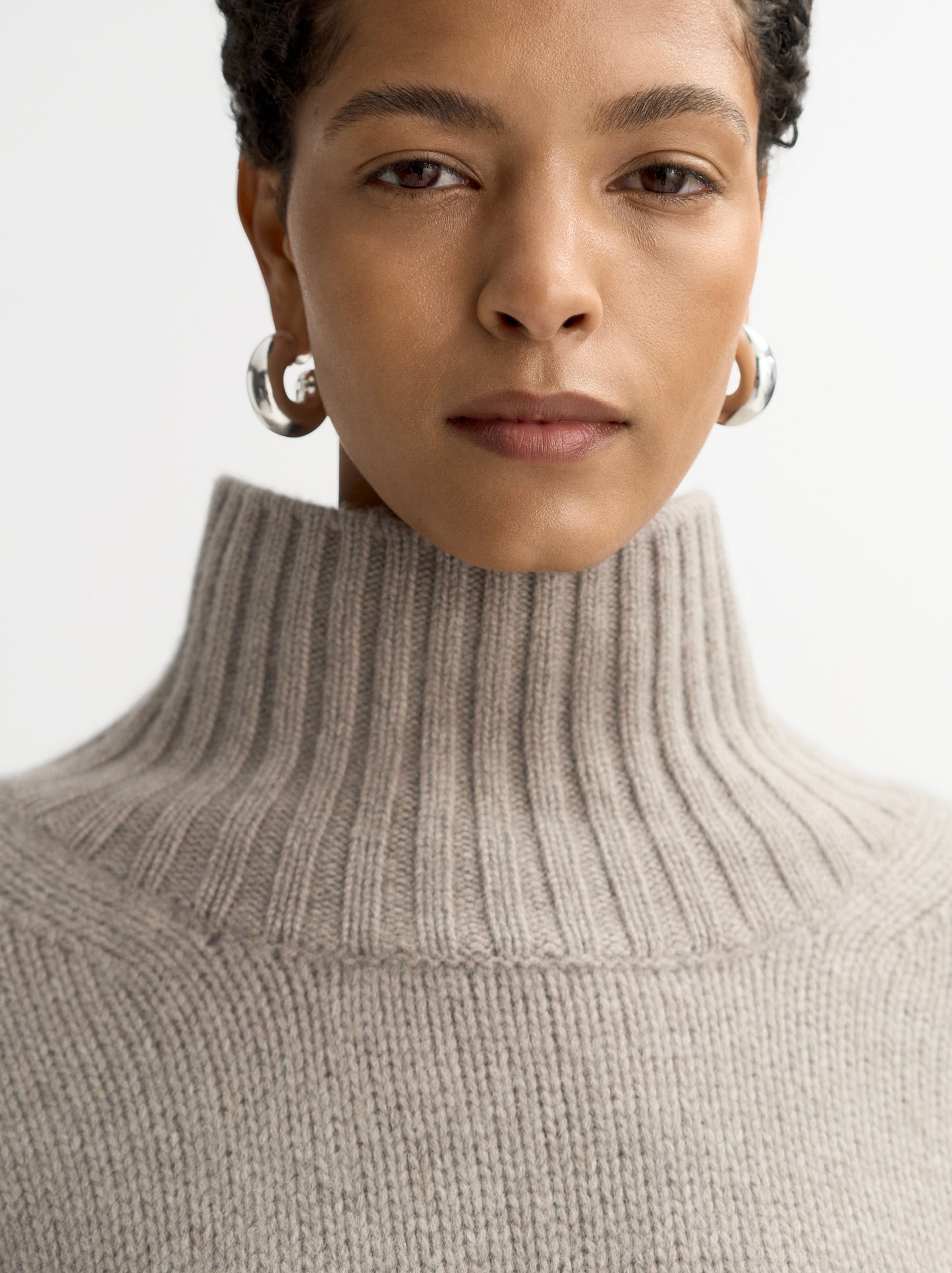 Girlfriend Turtleneck in Greige