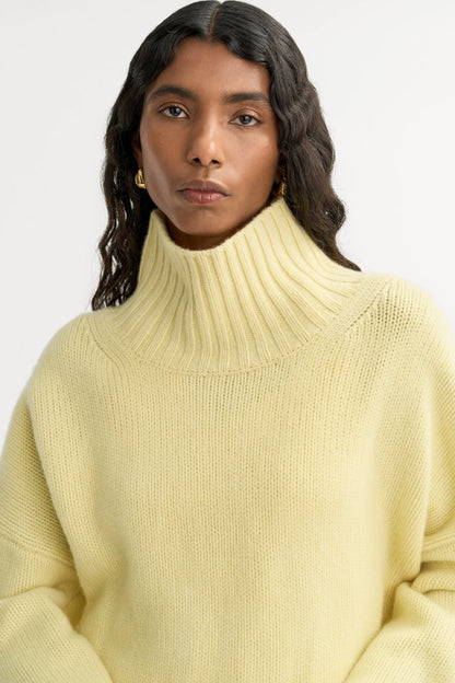 Girlfriend Turtleneck in Honeydew Yellow
