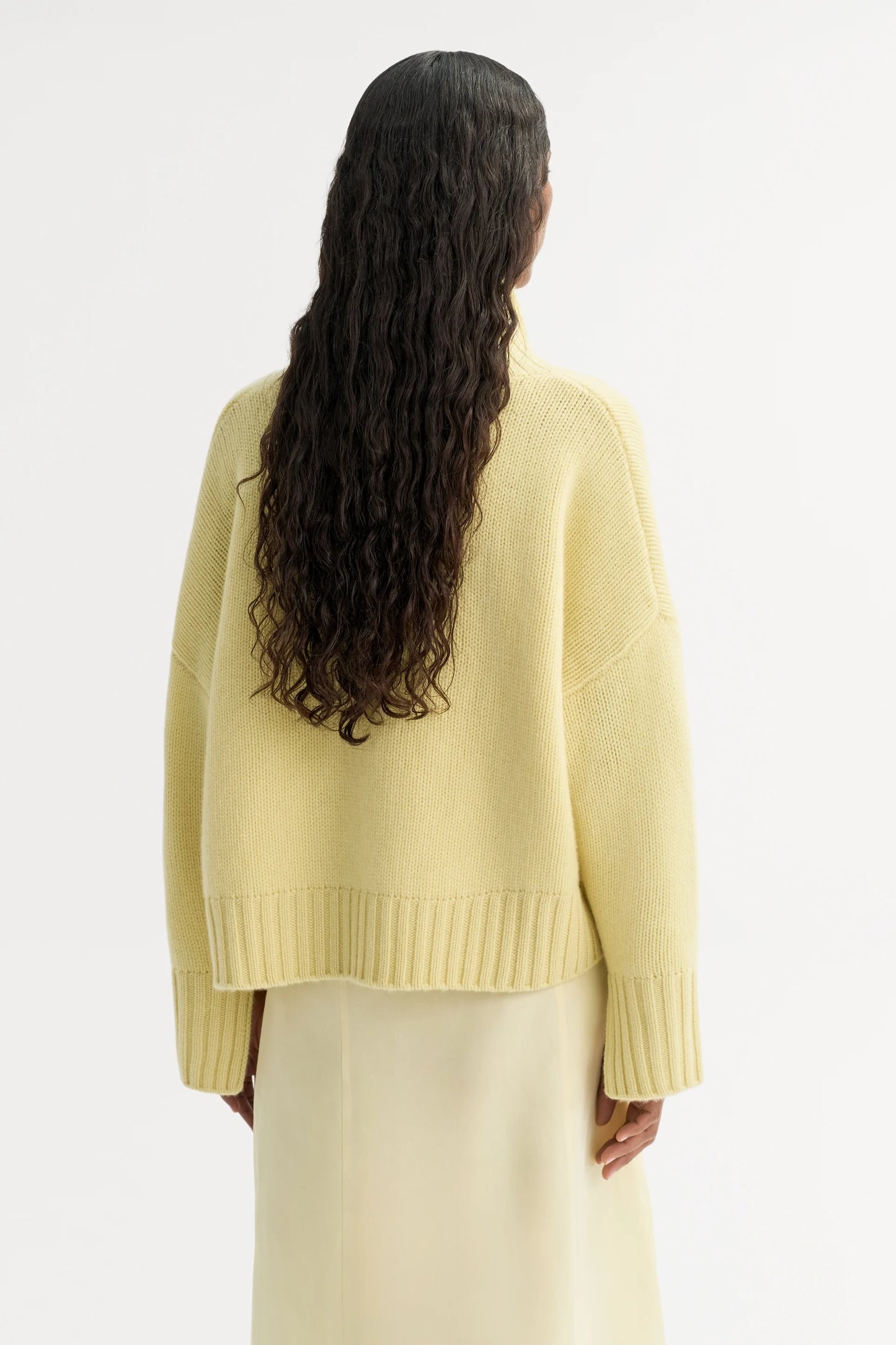 Girlfriend Turtleneck in Honeydew Yellow