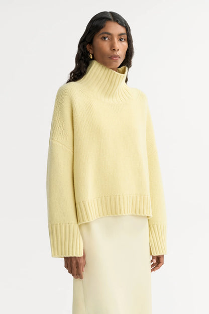 Girlfriend Turtleneck in Honeydew Yellow