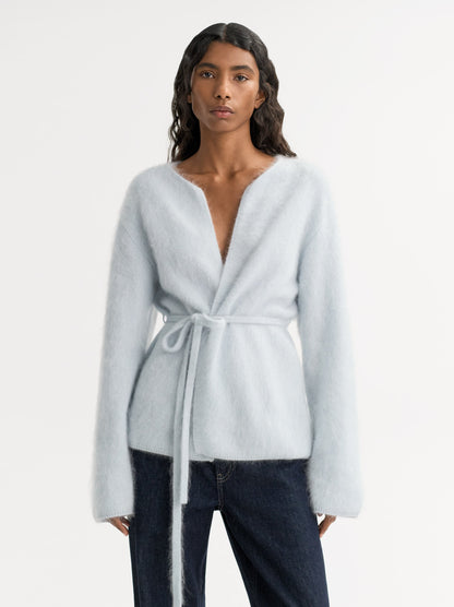 Brushed Cardigan in Light Bue