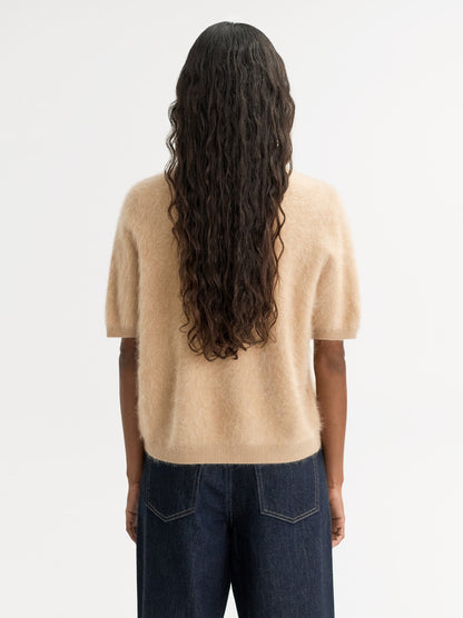 Brushed Short Sleeve in Camel