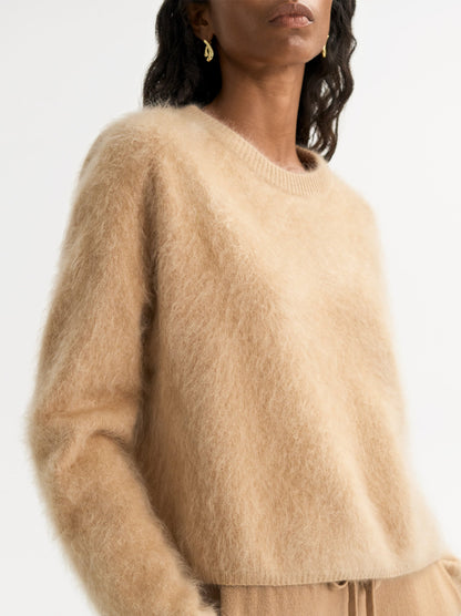 Brushed Crewneck in Camel