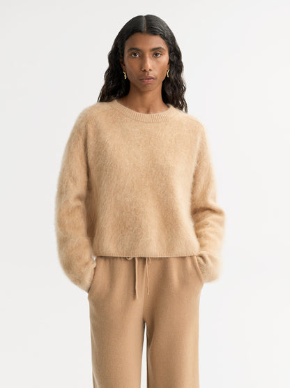 Brushed Crewneck in Camel