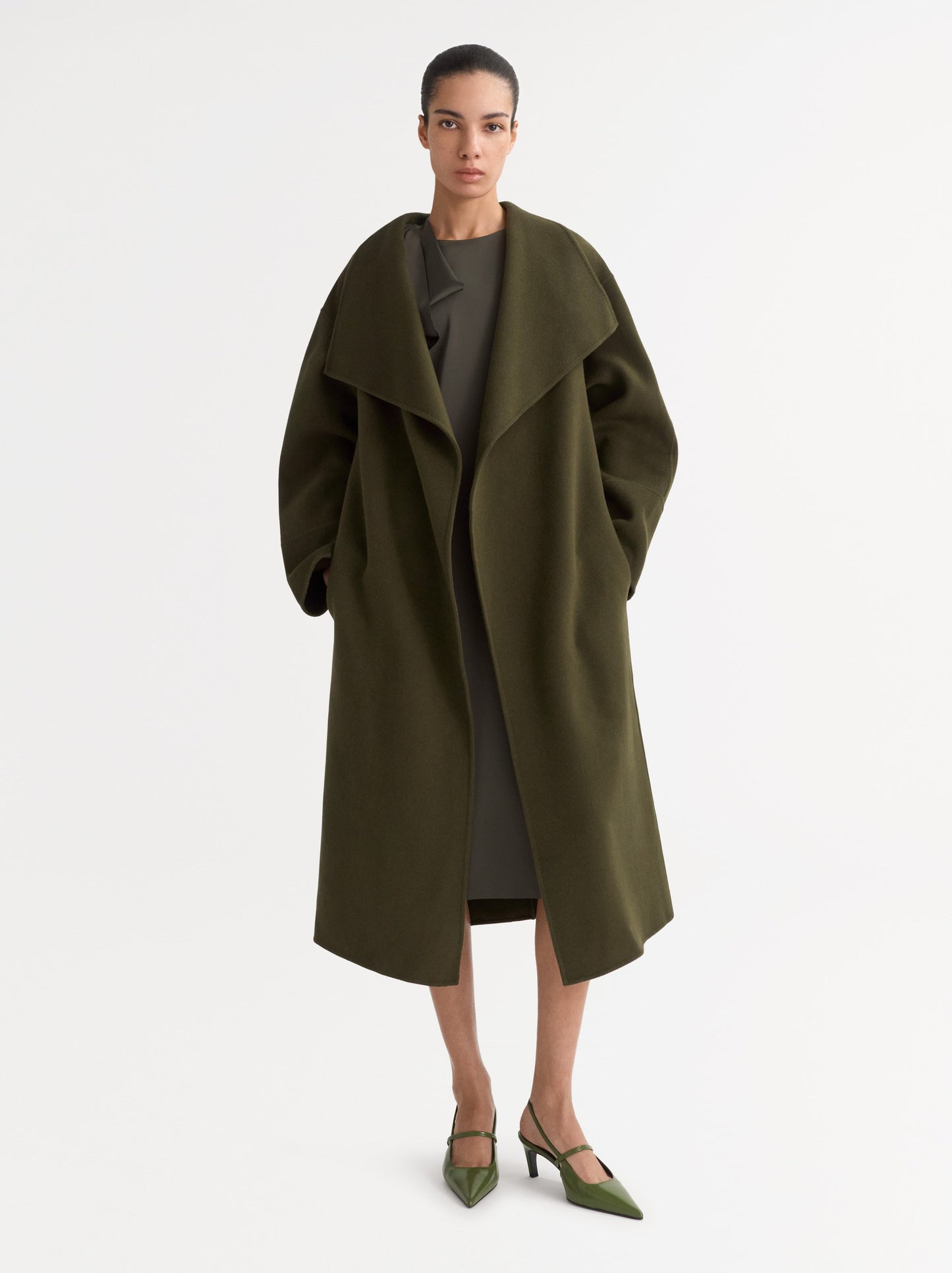 Long Coat in Olive