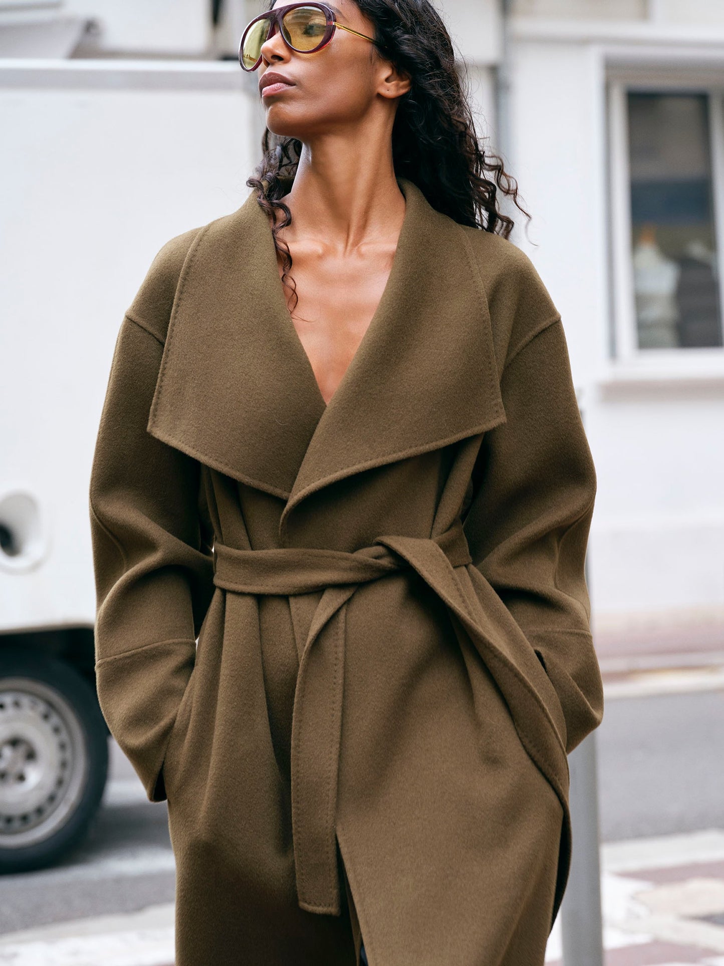 Long Coat in Olive