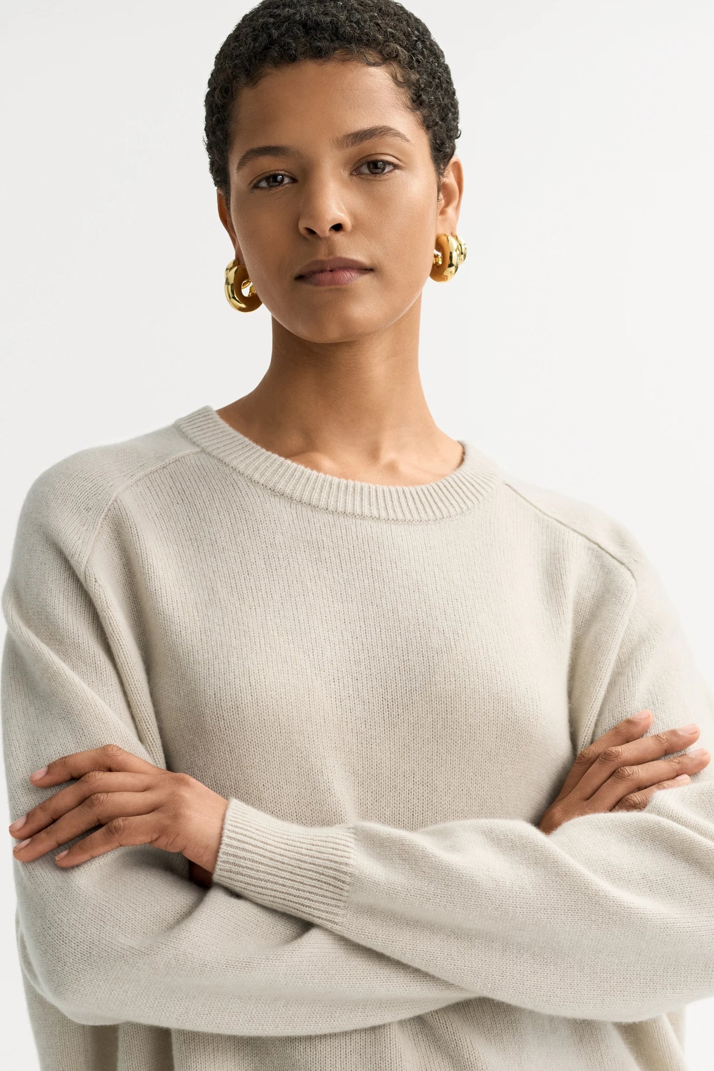 Boyfriend Crewneck in Chalk