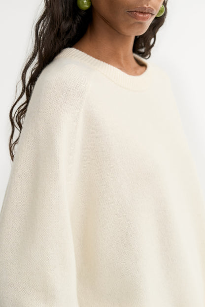 Boyfriend Crewneck in Feather White