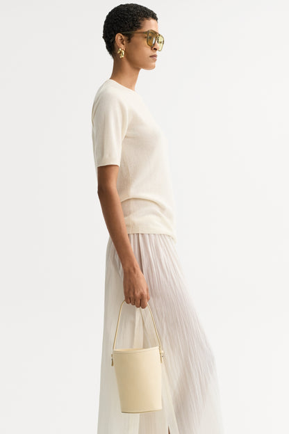 Short Sleeve Crewneck in Feather White