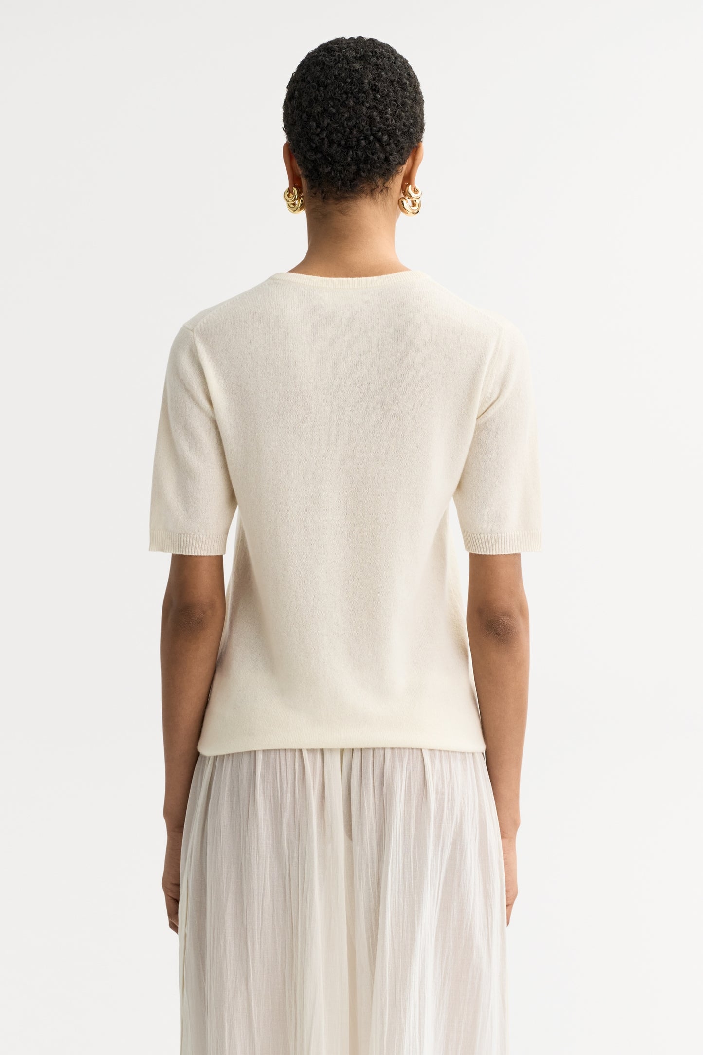 Short Sleeve Crewneck in Feather White