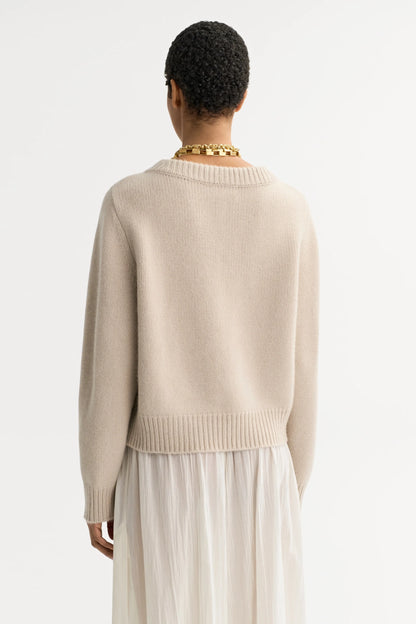 Chunky V-Neck in Chalk