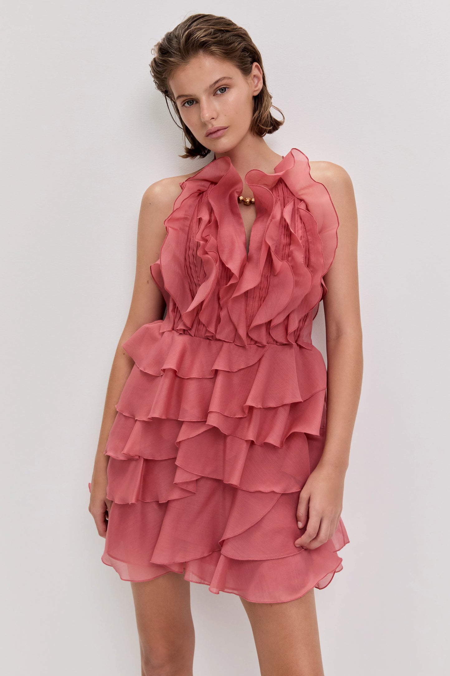 Cleo Mini Dress in Spiced Coral