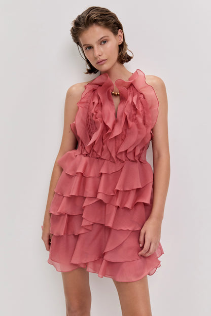 Cleo Mini Dress in Spiced Coral