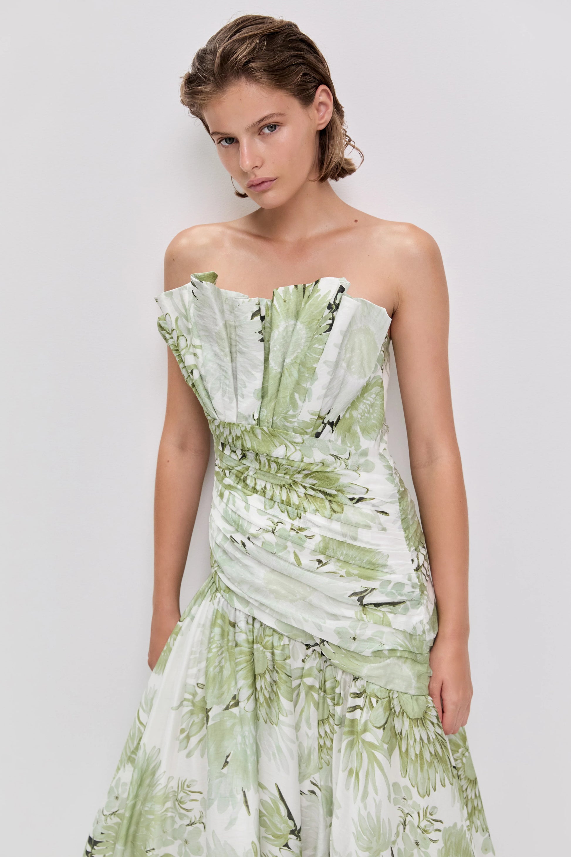Reflector Gown Olive Native Floral
