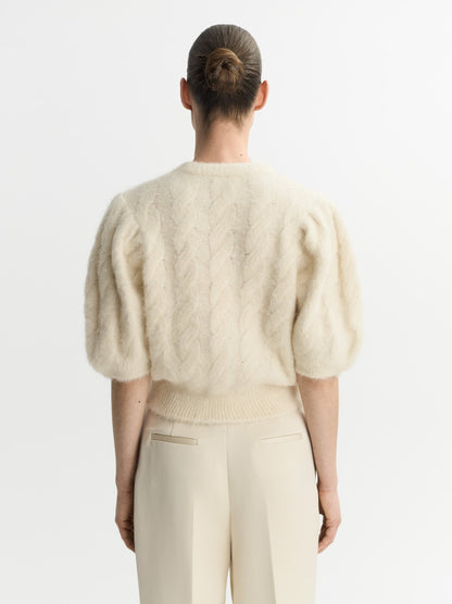 Alpaca Top in Feather White