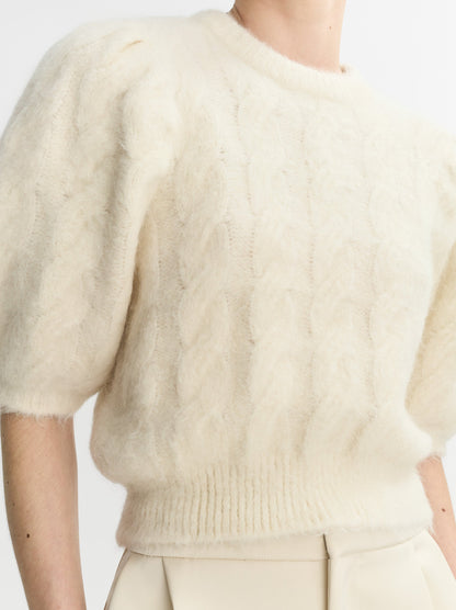 Alpaca Top in Feather White