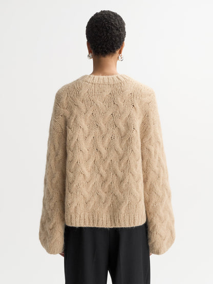 Chunky Cable Knit in Light Camel