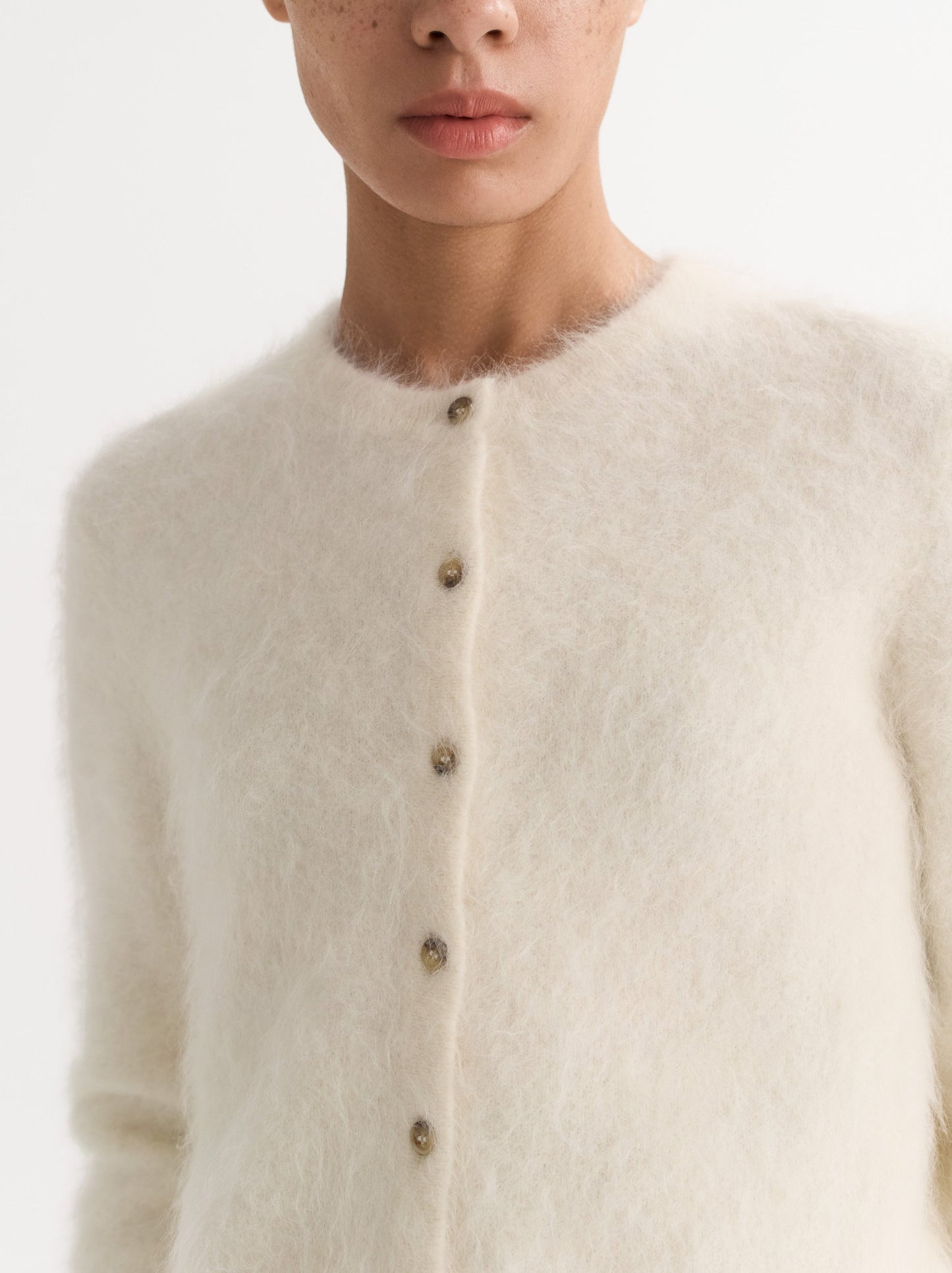 Alpaca Cardigan in Feather White