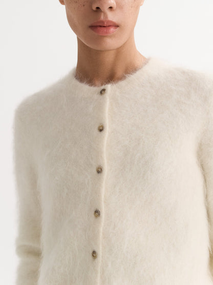Alpaca Cardigan in Feather White