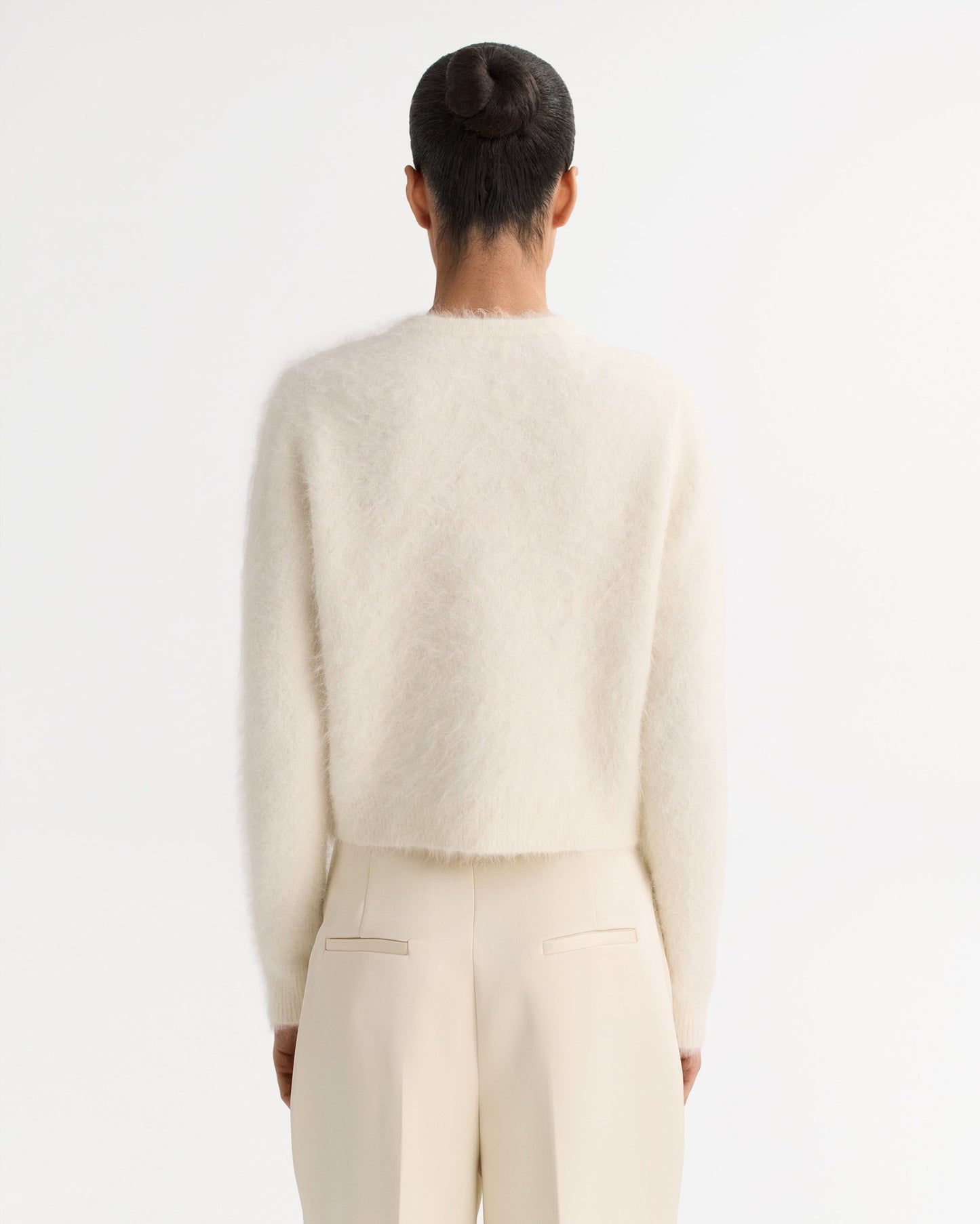 Alpaca Cardigan in Feather White