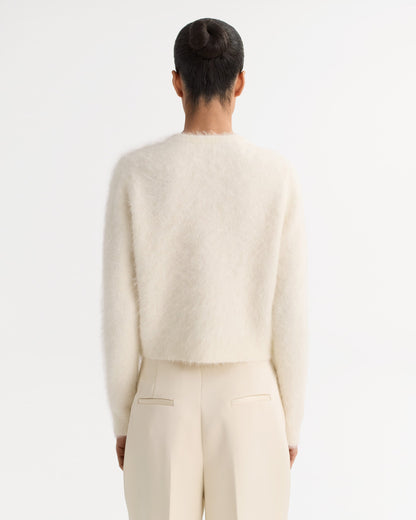 Alpaca Cardigan in Feather White