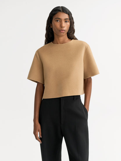 Woven Top in Camel