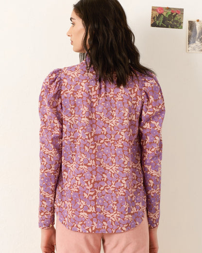Artemis Twilight Floral Shirt in Purple