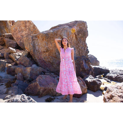 Lolita Midi Dress in Peach